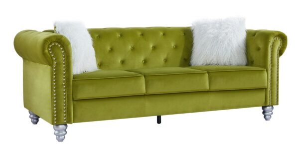 Sofá CHESTER STYLE, 3 plazas, tapizado velvet verde 38