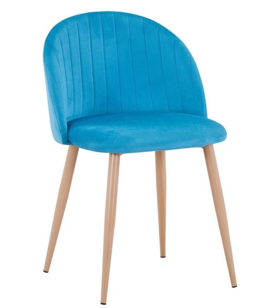 Silla VELVET NEW, patas metálicas, terciopelo turquesa 59