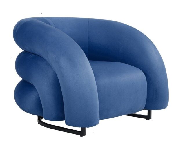 Sillón KARLOVY, tapizado velvet azul