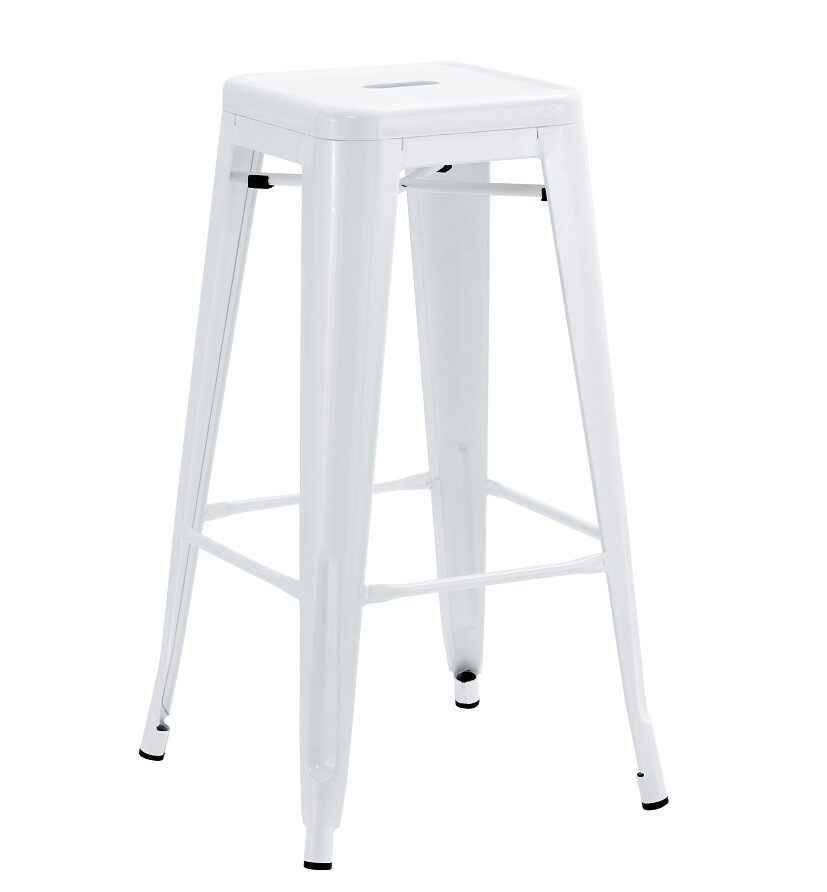 Taburete TOL EK LIMITED, acero, blanco