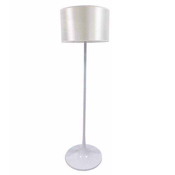 Lámpara LUGANO, pie salón, blanca, pantalla gris claro