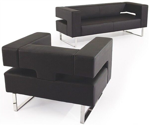 Sillón ADRIANO, similpiel negra