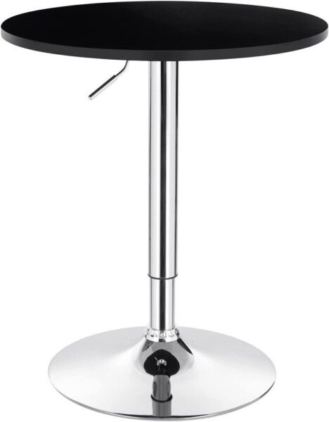 Mesa MABEL, graduable, tapa soft negra, 70 cms de diámetro