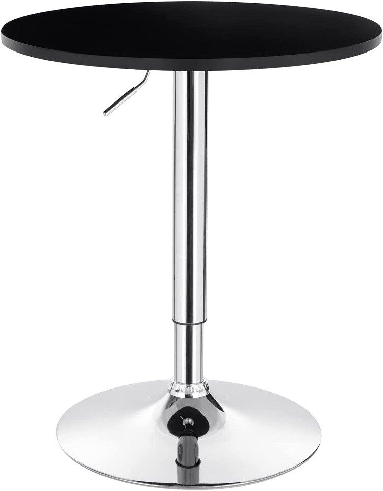 Mesa MABEL, graduable, tapa soft negra, 70 cms de diámetro