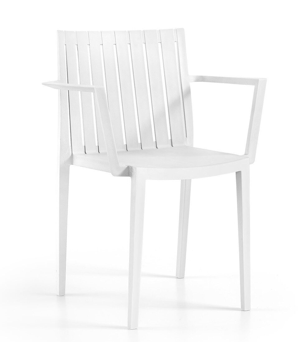 Sillón CHOPIN, apilable,  polipropileno blanco*