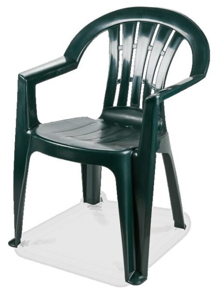 Sillón CANARIAS, monoblock, apilable, verde