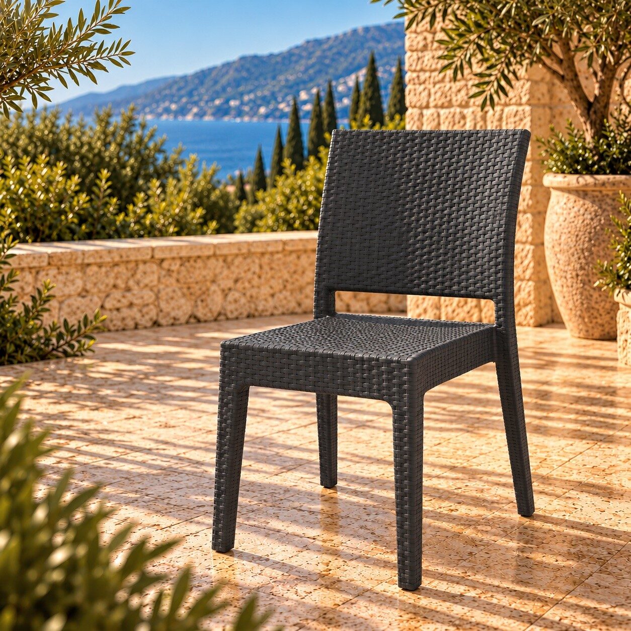 Silla LIDO, apilable, polipropileno antracita