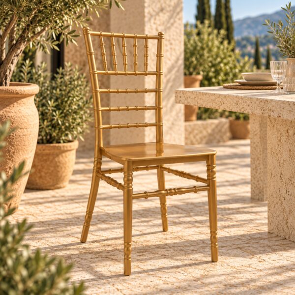 Silla CHIAVARI NEW, apilable, polipropileno dorado