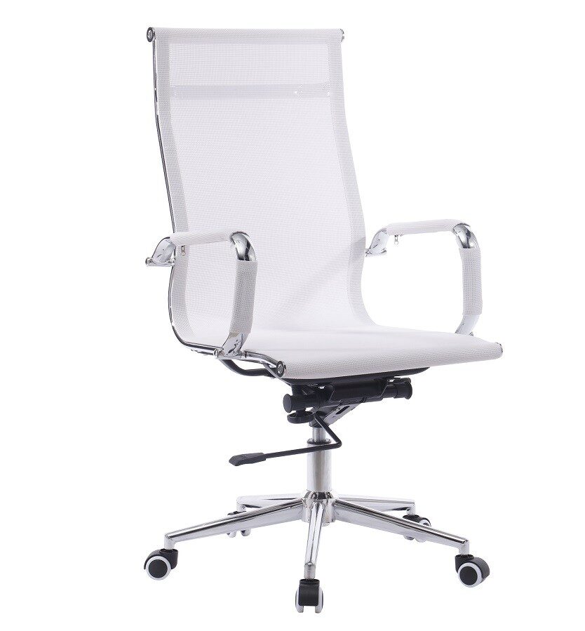 Sillón de oficina IGOR, alto, regulación de altura, basculante profundo, malla blanca